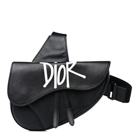 dior saddle bag stussy|Saddle Bag Black Grained Calfskin with DIOR AND SHAWN Bee .